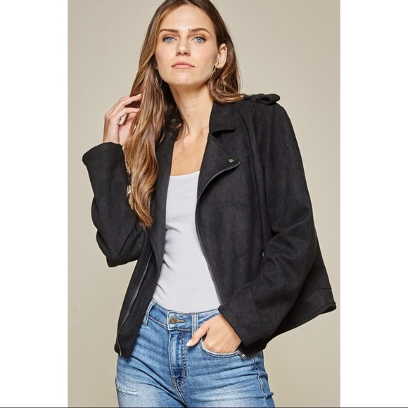 LAST ONE - REBEL FAUX SUEDE JACKET BLACK - Picture 5 of 8